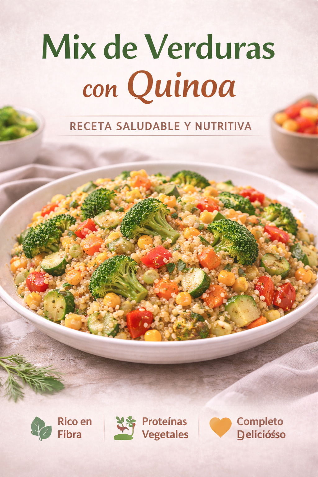 Mix de verduras con quinoa: receta saludable, completa y fácil para el día a día