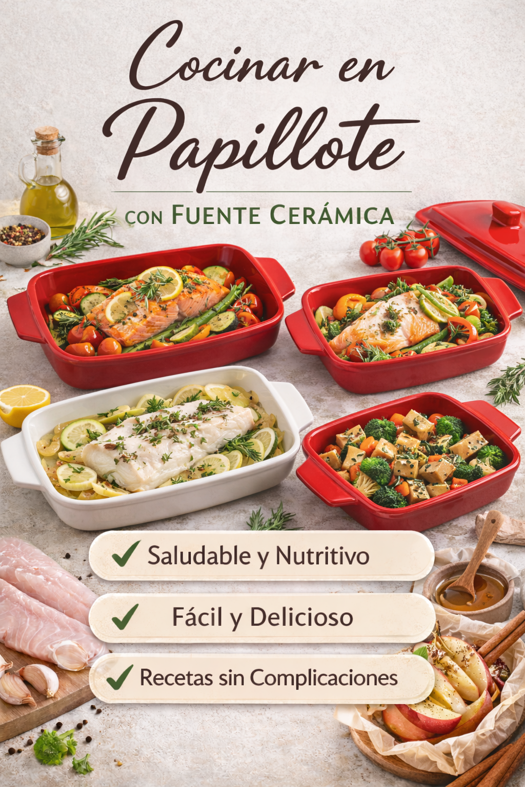 Alimentos cocinados en fuente cerámica “papillote”: qué es, beneficios y cómo hacerlo bien