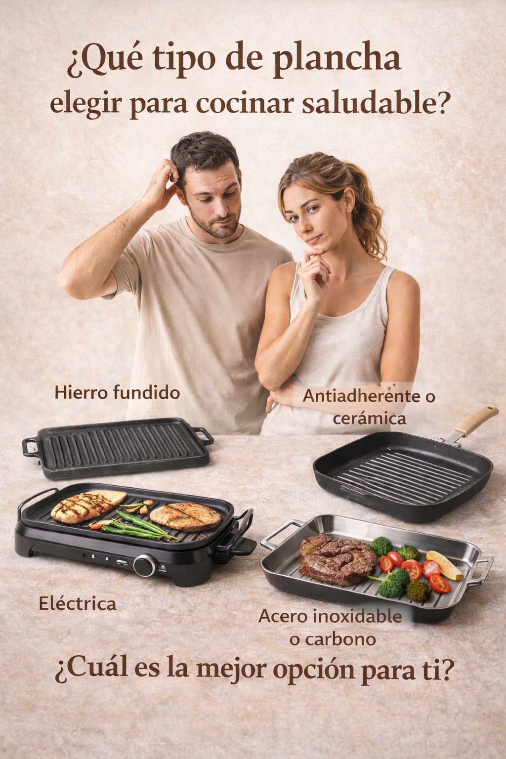 ¿Qué tipo de plancha elegir para cocinar de forma saludable?