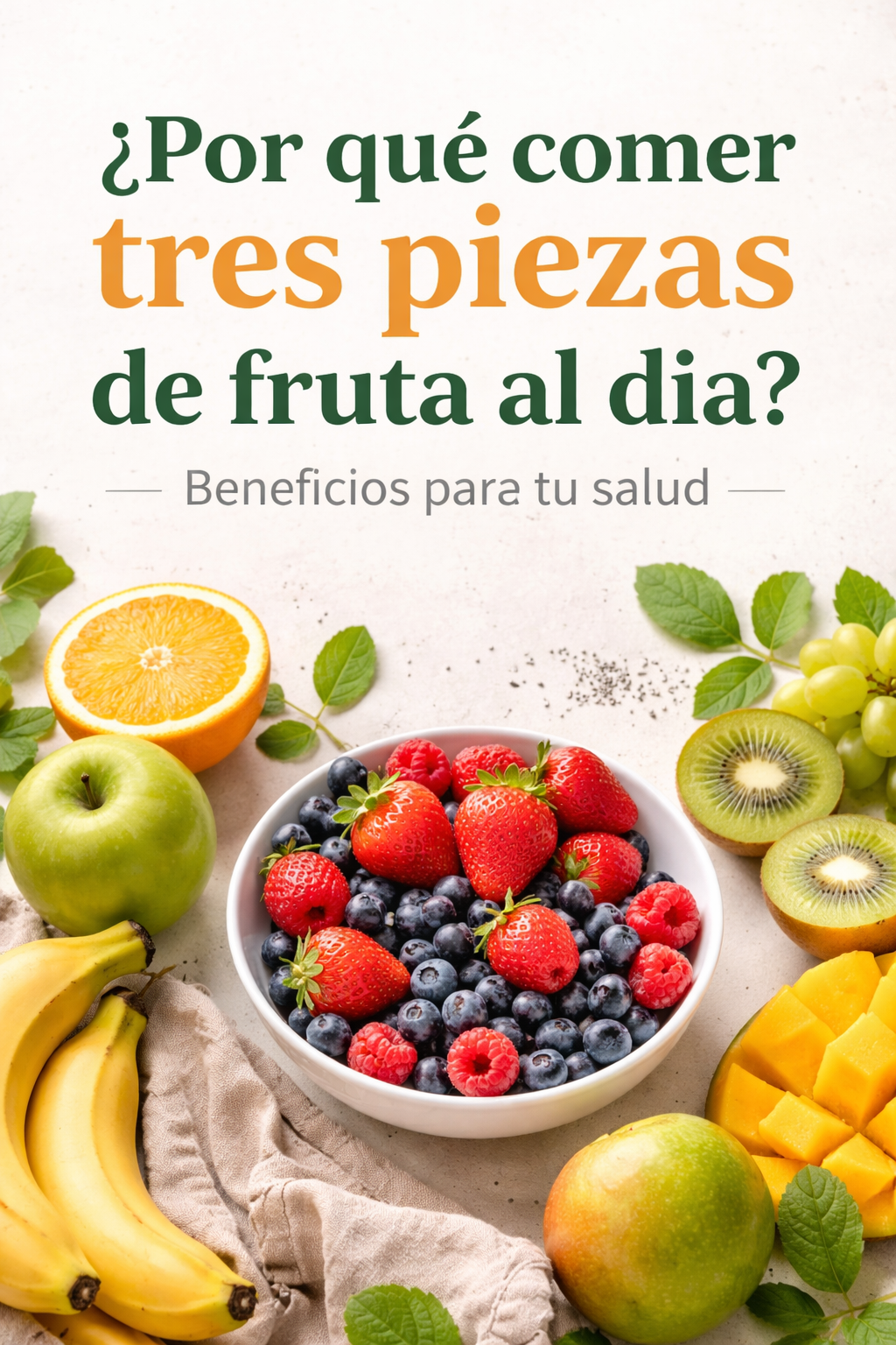 ¿Por qué es importante comer tres piezas de fruta al día? Beneficios reales para tu salud y tu energía diaria