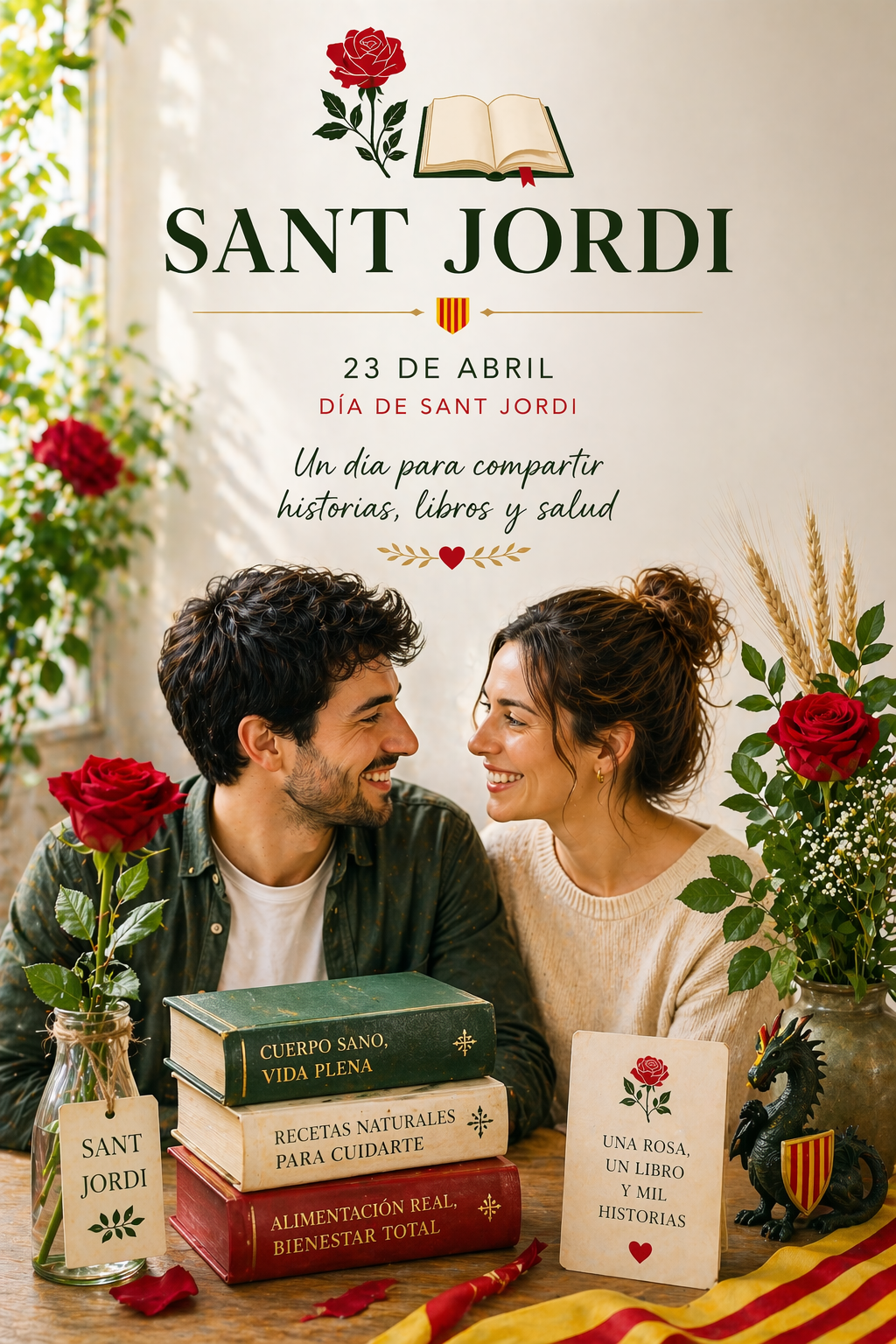 Sant Jordi saludable: entre rosas, libros… y bienestar