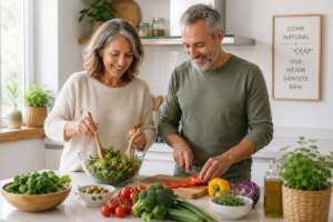 Alimentación saludable y bienestar durante la menopausia desde una visión integrativa.