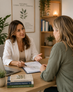 Consulta integrativa para mejorar la salud hormonal femenina durante la menopausia.
