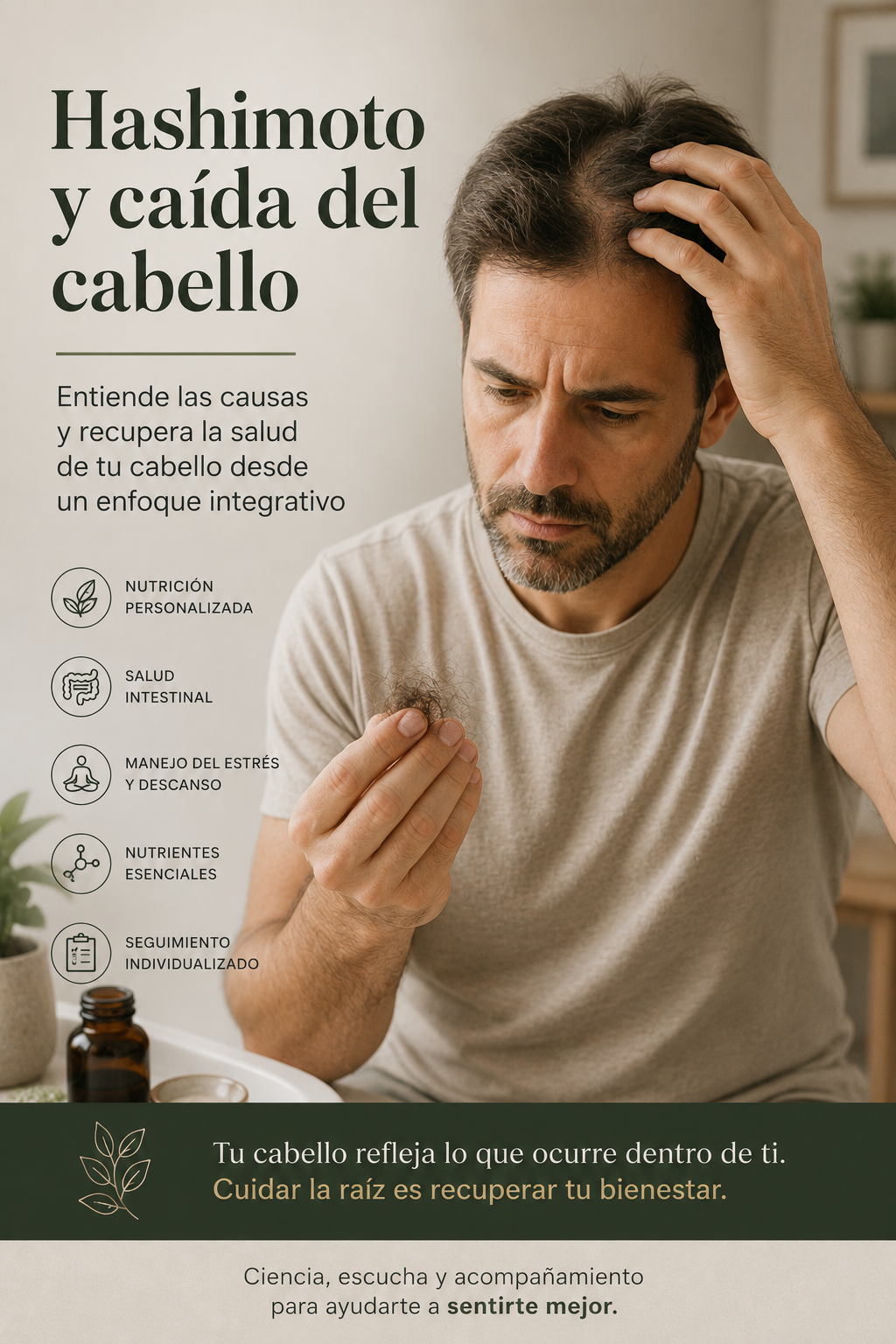 Hashimoto y caída del cabello: por qué ocurre y cómo recuperar la salud capilar desde una visión integrativa
