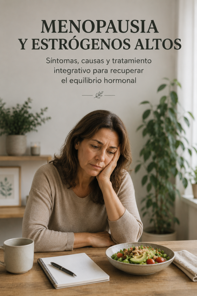 Los estrógenos altos durante la menopausia pueden manifestarse con fatiga, cambios emocionales, dificultad para perder peso, retención de líquidos y sensación de desánimo, afectando significativamente la calidad de vida.